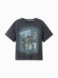 Balabala Boys Tom and Jerry Graphic T Shirt Gray,Coffee,Blue