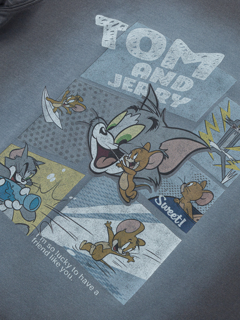 Balabala Boys Tom and Jerry Graphic T Shirt Gray,Coffee,Blue
