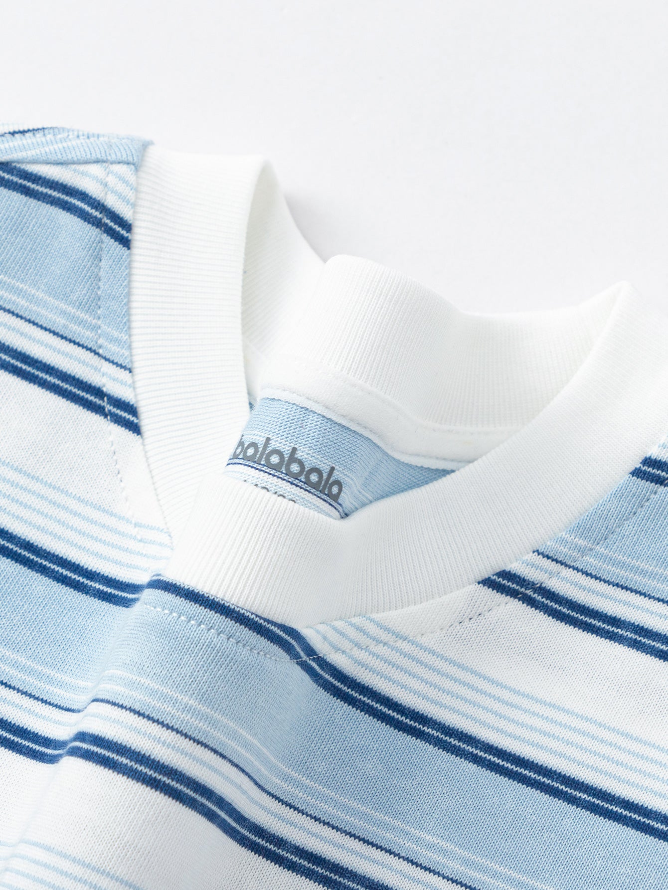 Balabala Boys Striped T-Shirt White Blue