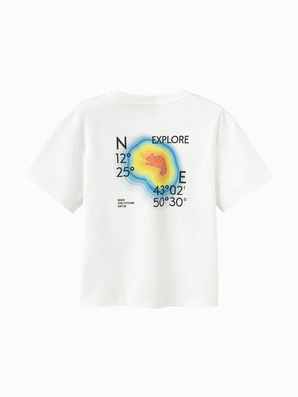 Balabala Boys Print T-Shirt White Gray,White