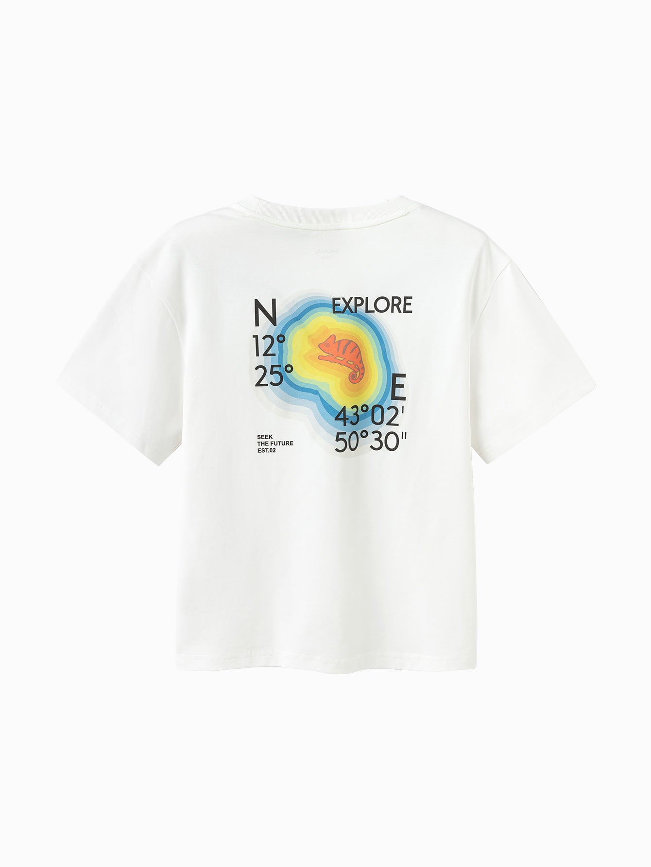 Balabala Boys Print T-Shirt White Gray,White