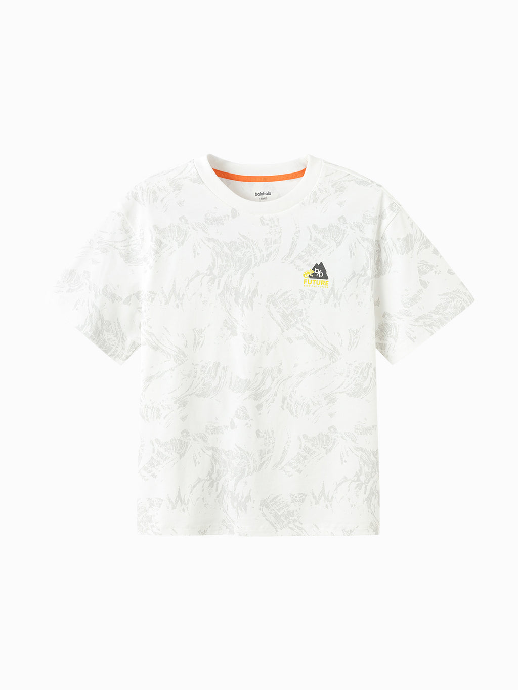 Balabala Boys Print T-Shirt White Gray,White