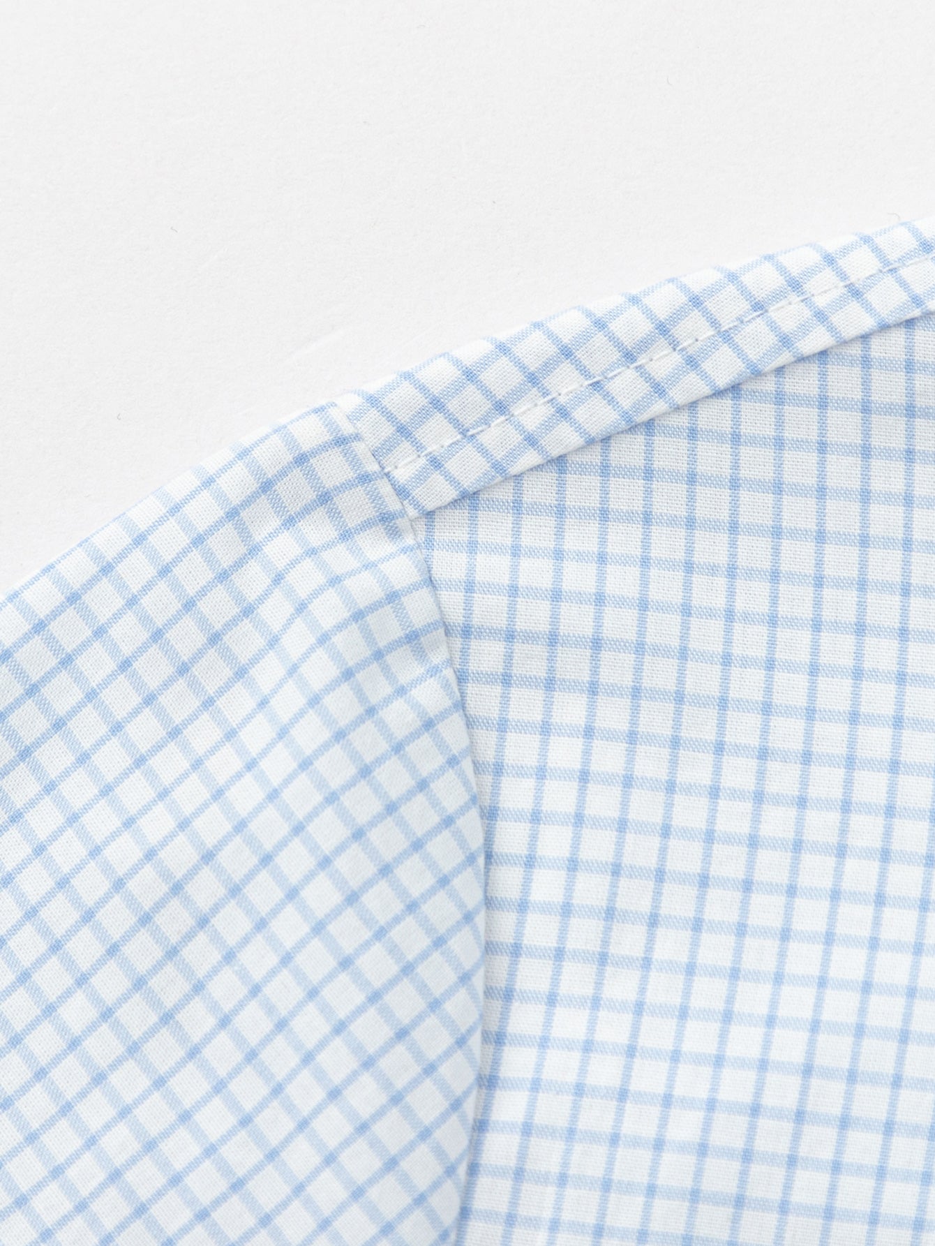 Balabala Girls Gingham Ruffle Hem Shirt White Blue