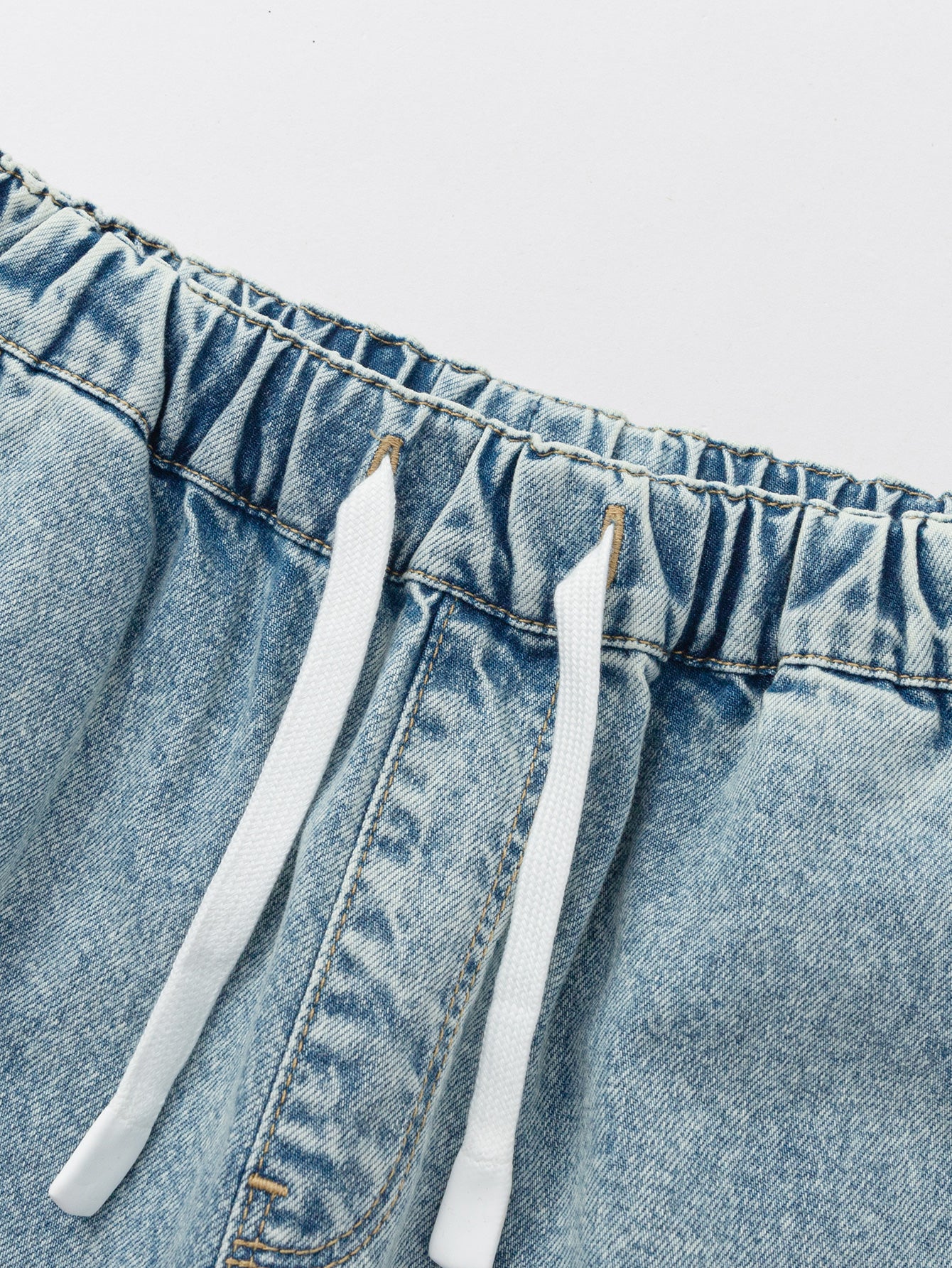 Balabala Boys Denim Shirt and Shorts Set Medium Blue