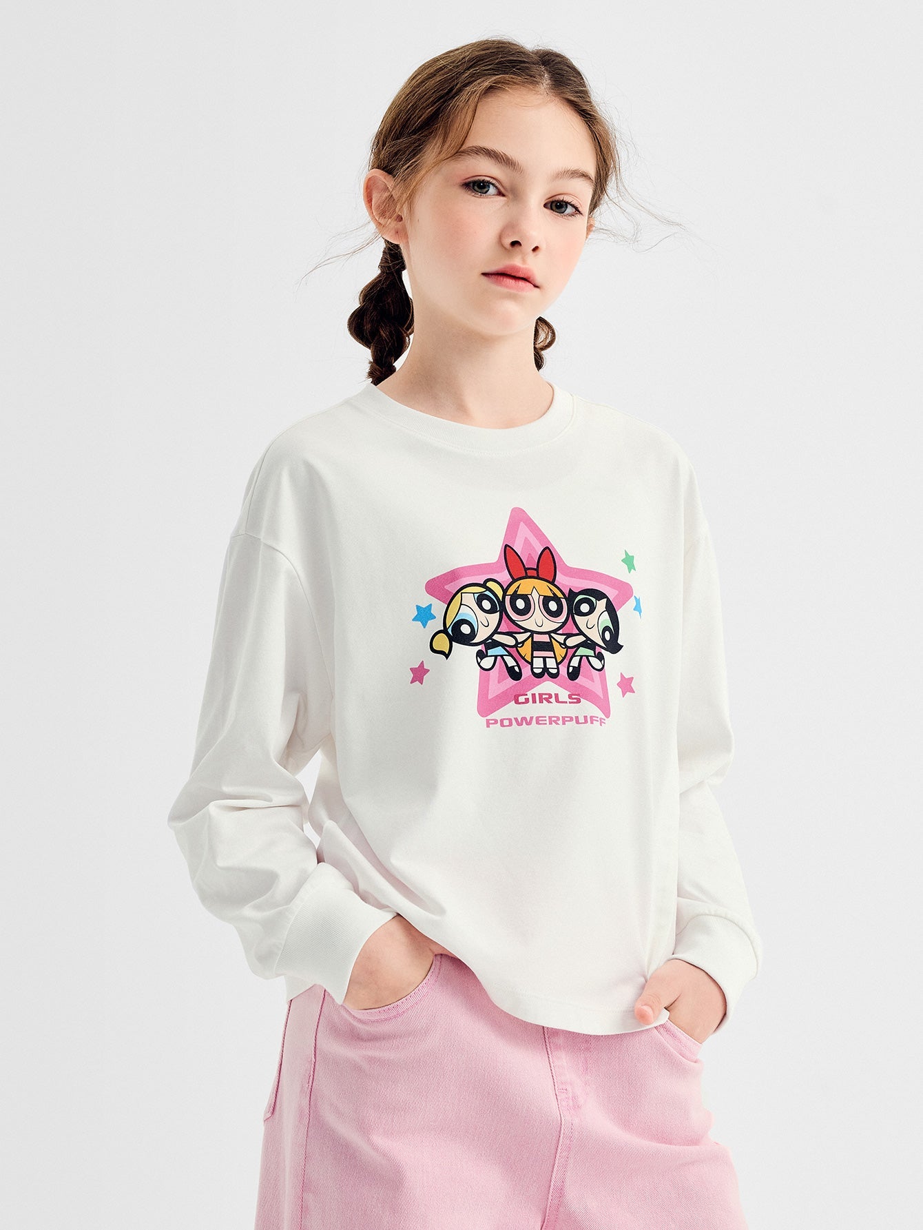 Balabala Long Sleeve T-Shirt White, Pink, Black