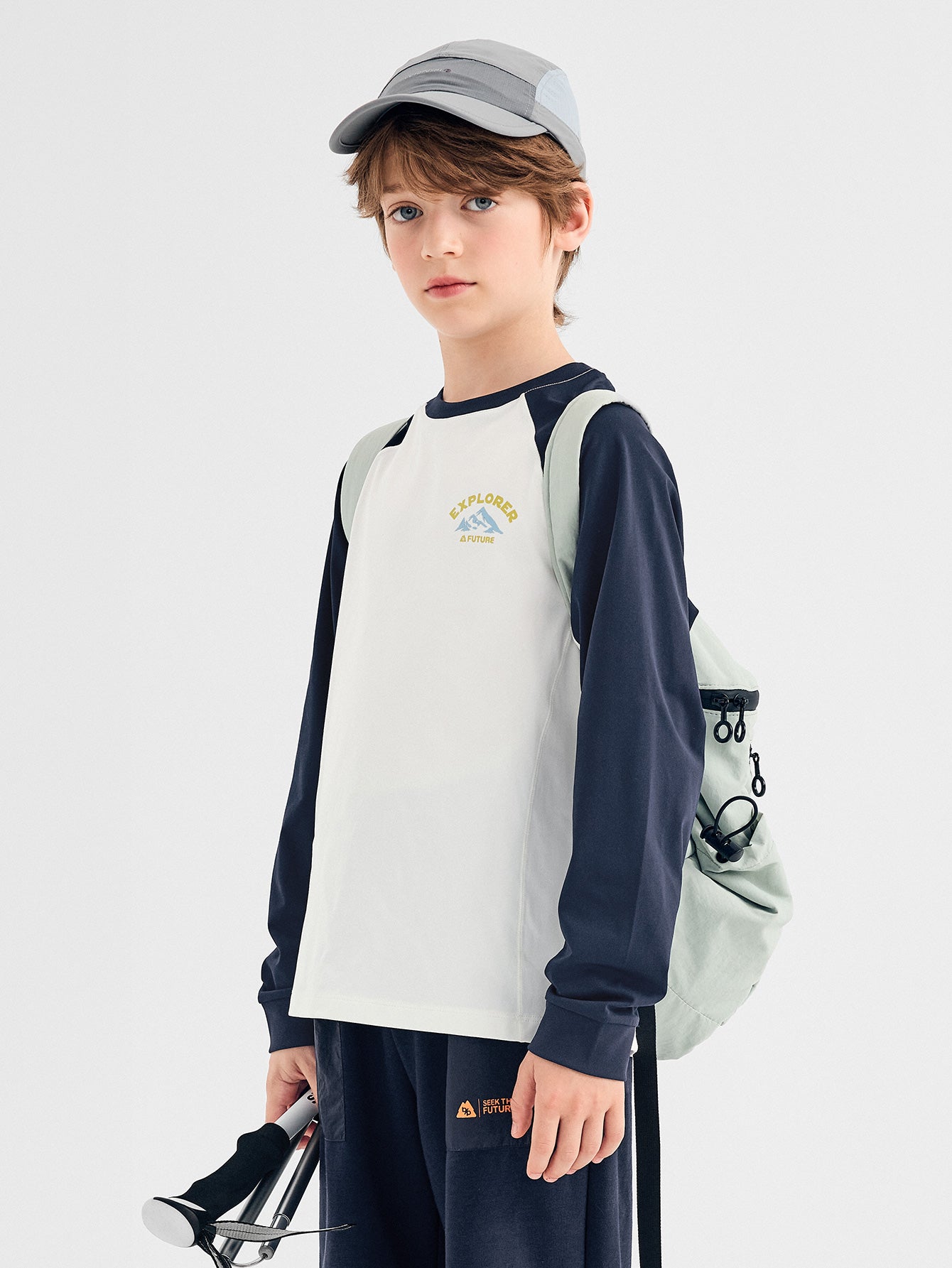Balabala Boys Long Sleeve T-Shirt Navy, Light Blue