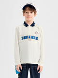 Balabala Long Sleeve T-Shirt Grey And Navy Blue Stripes