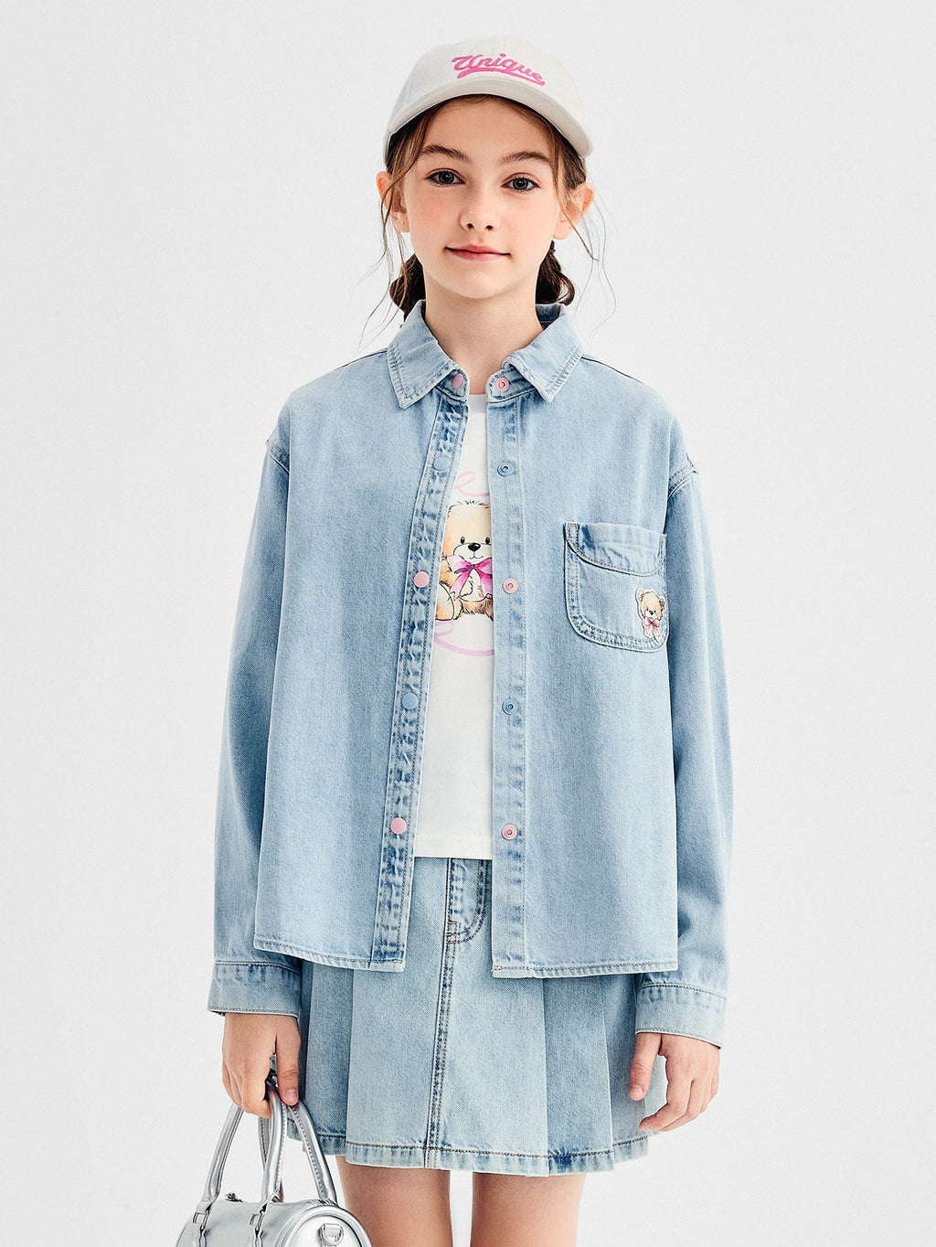 Balabala Long Sleeve Shirt Light Wash Denim