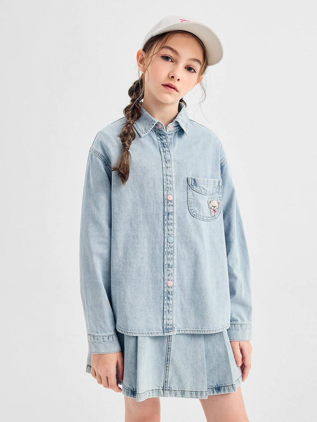 Balabala Long Sleeve Shirt Light Wash Denim