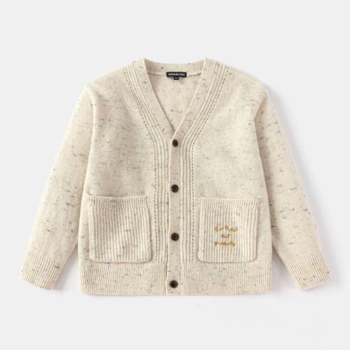 Balabala Cardigan Blue With Colorful Flecks, Knit Material