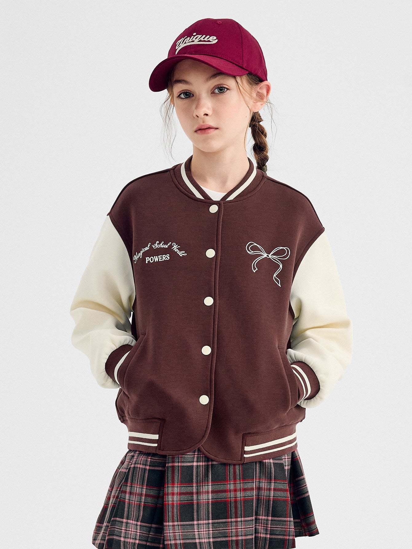 Balabala Jacket Burgundy And Cream