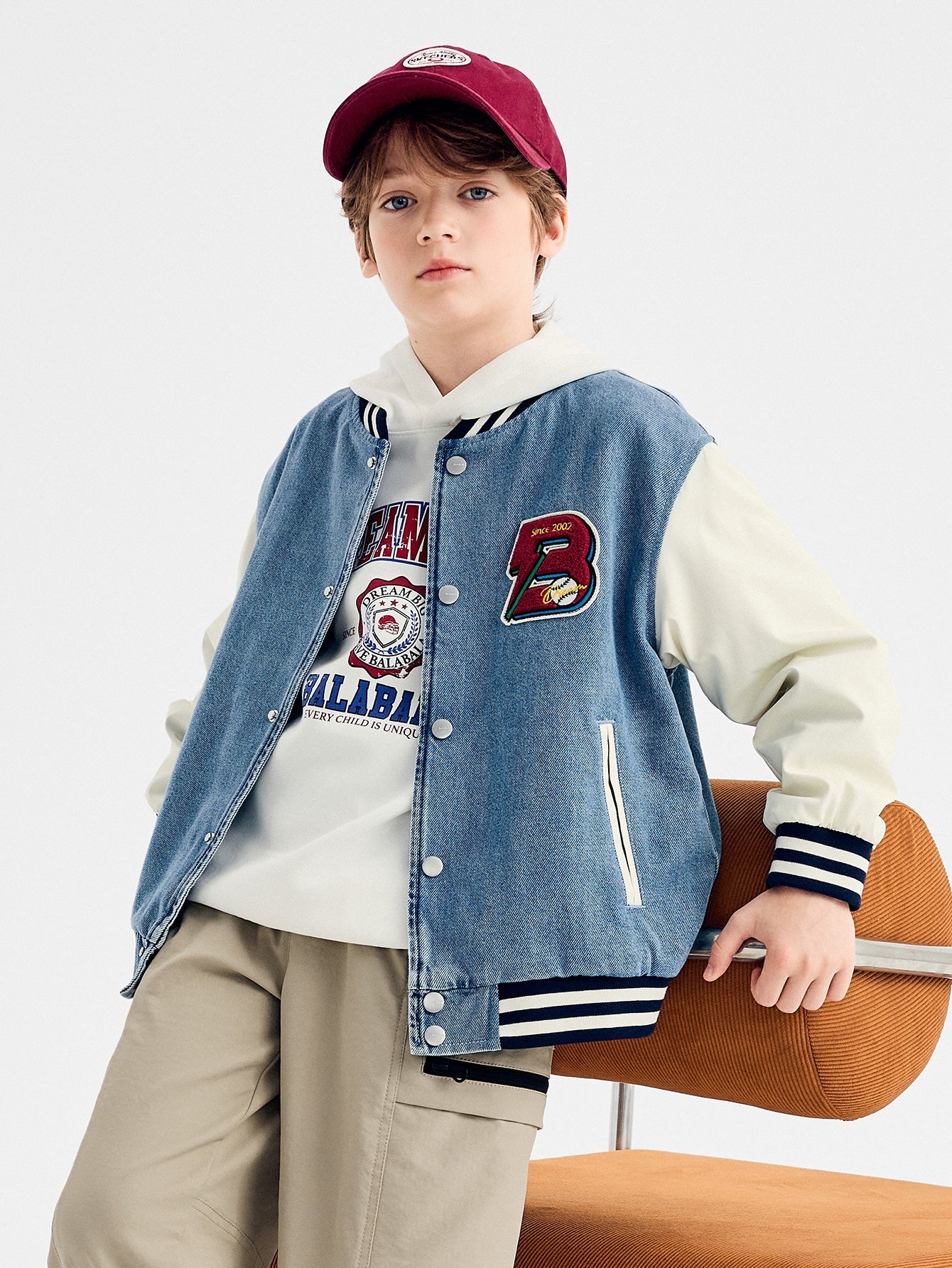 Balabala Jacket Denim And Light-Colored Sleeves