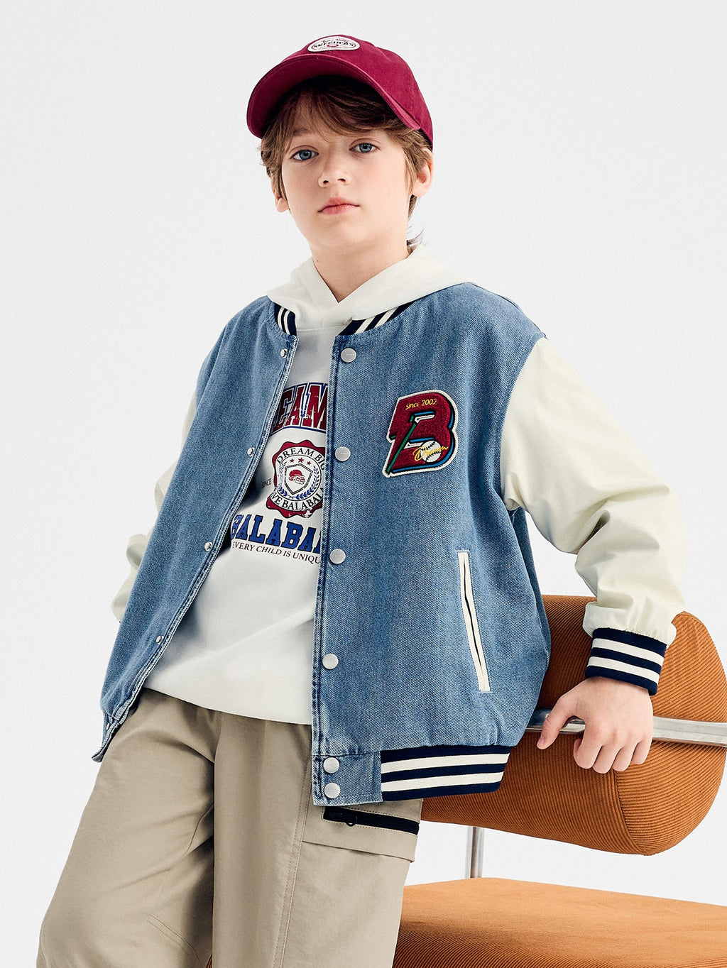 Balabala Jacket Denim And Light-Colored Sleeves