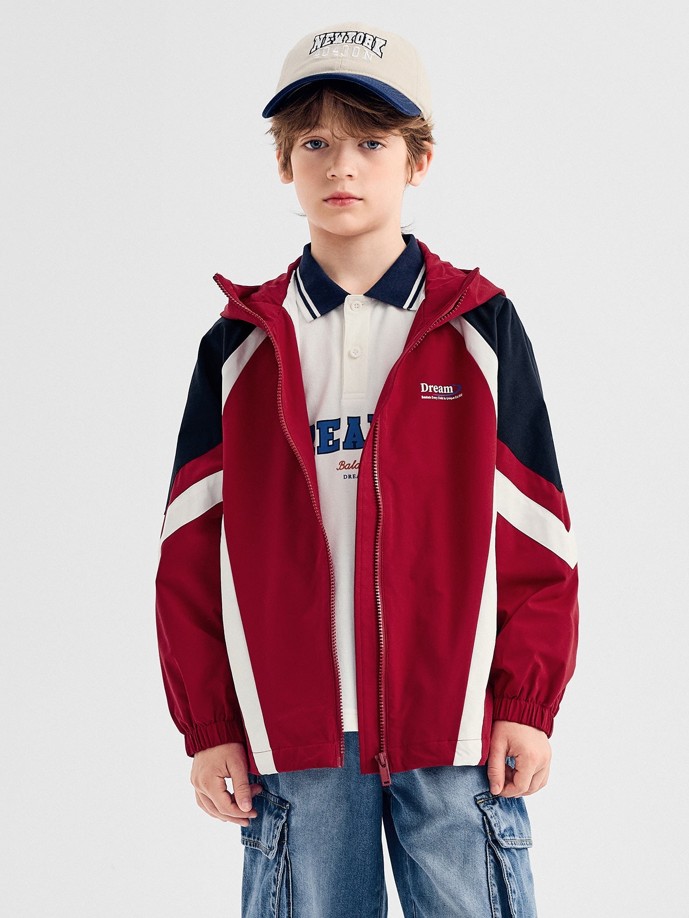 Balabala Jacket Red, Navy, And White