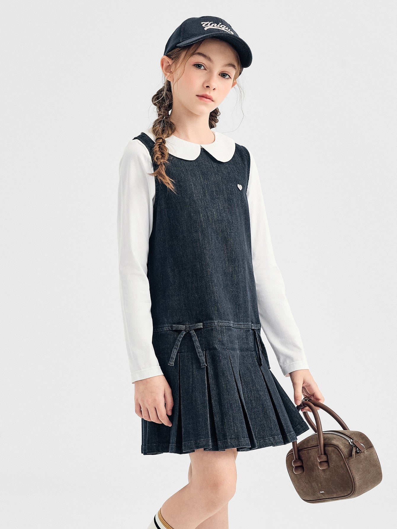 Balabala Dress Denim And White Cotton