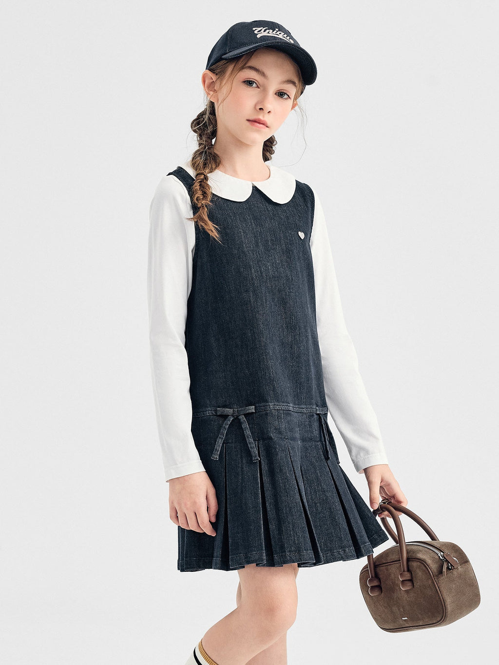 Balabala Dress Denim And White Cotton