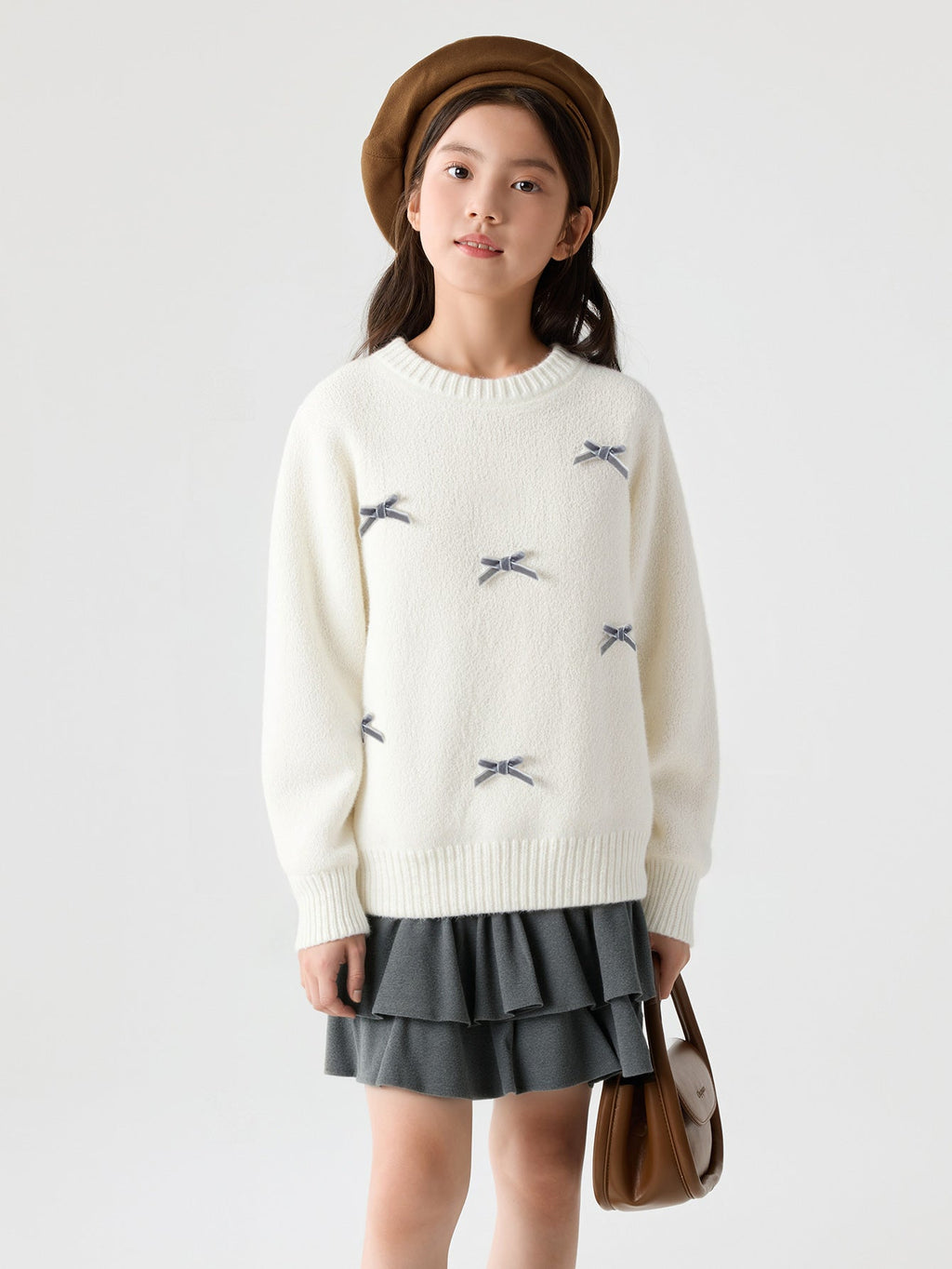 Balabala Suit Off-White And Charcoal Gray