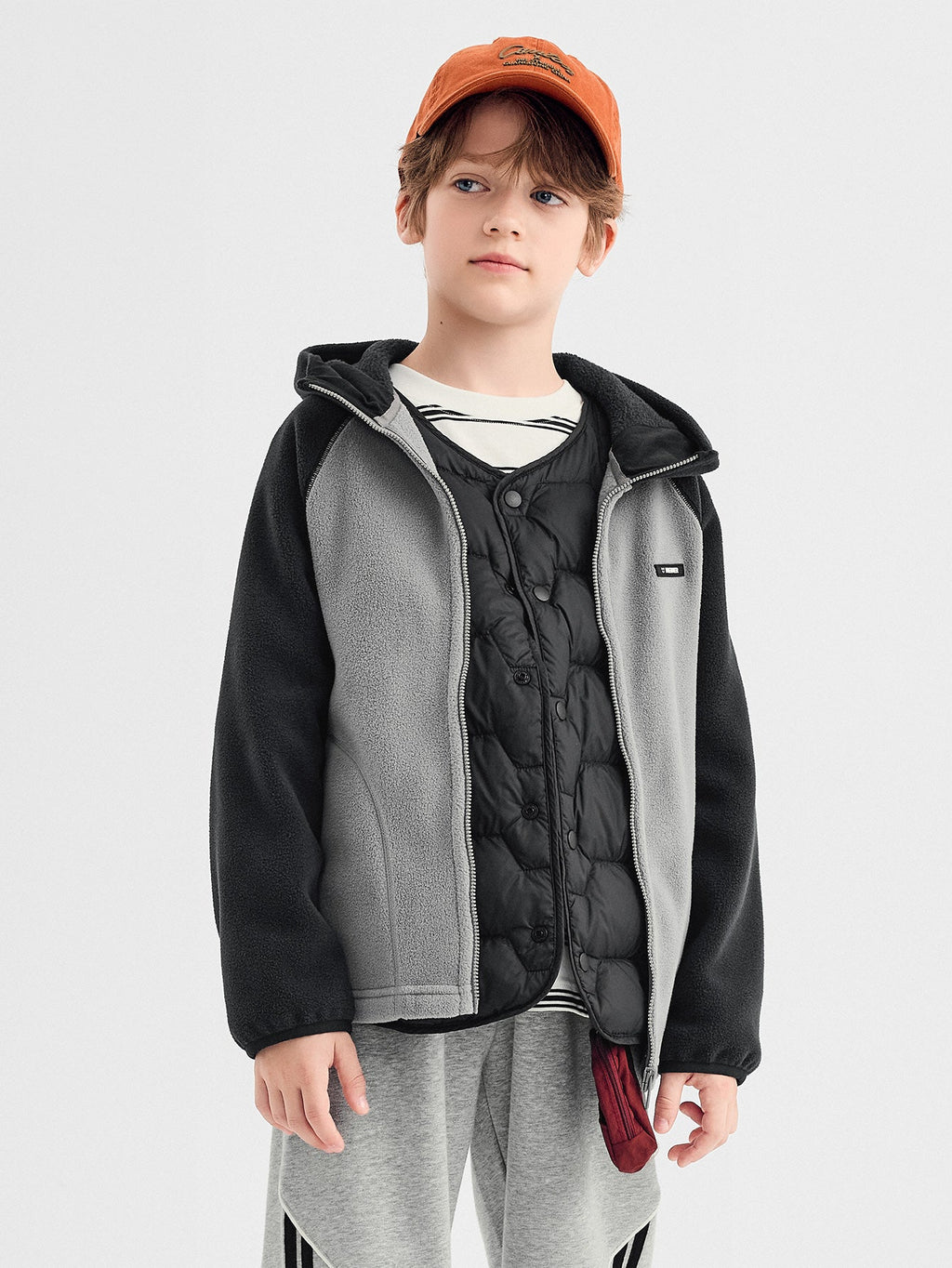 Balabala Hoodie Black And Grey Fleece