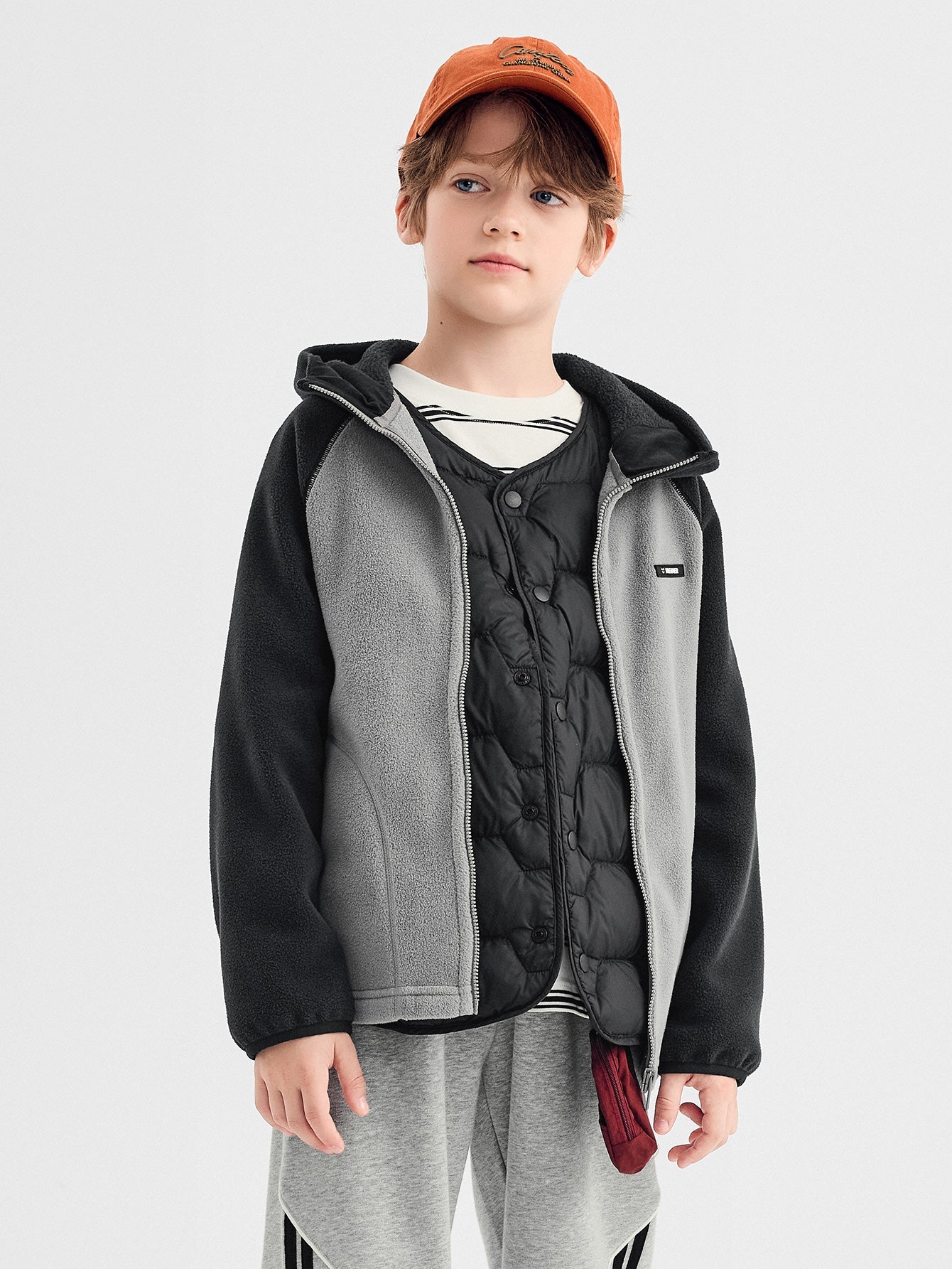 Balabala Hoodie Black And Grey Fleece