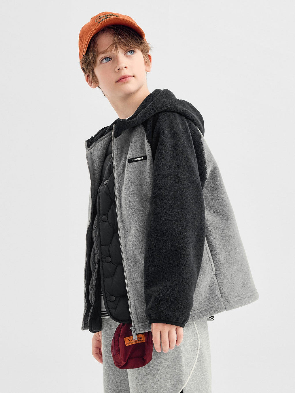 Balabala Hoodie Black And Grey Fleece