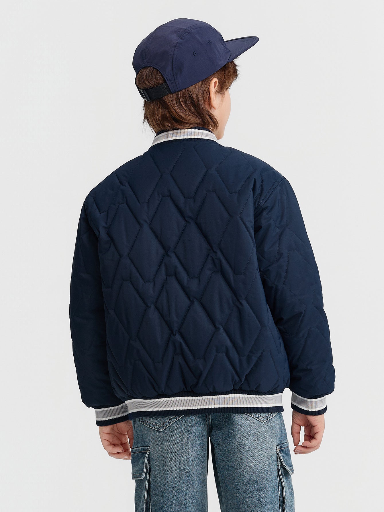 Balabala Coat Navy Blue, Light Beige, Quilted, Cotton