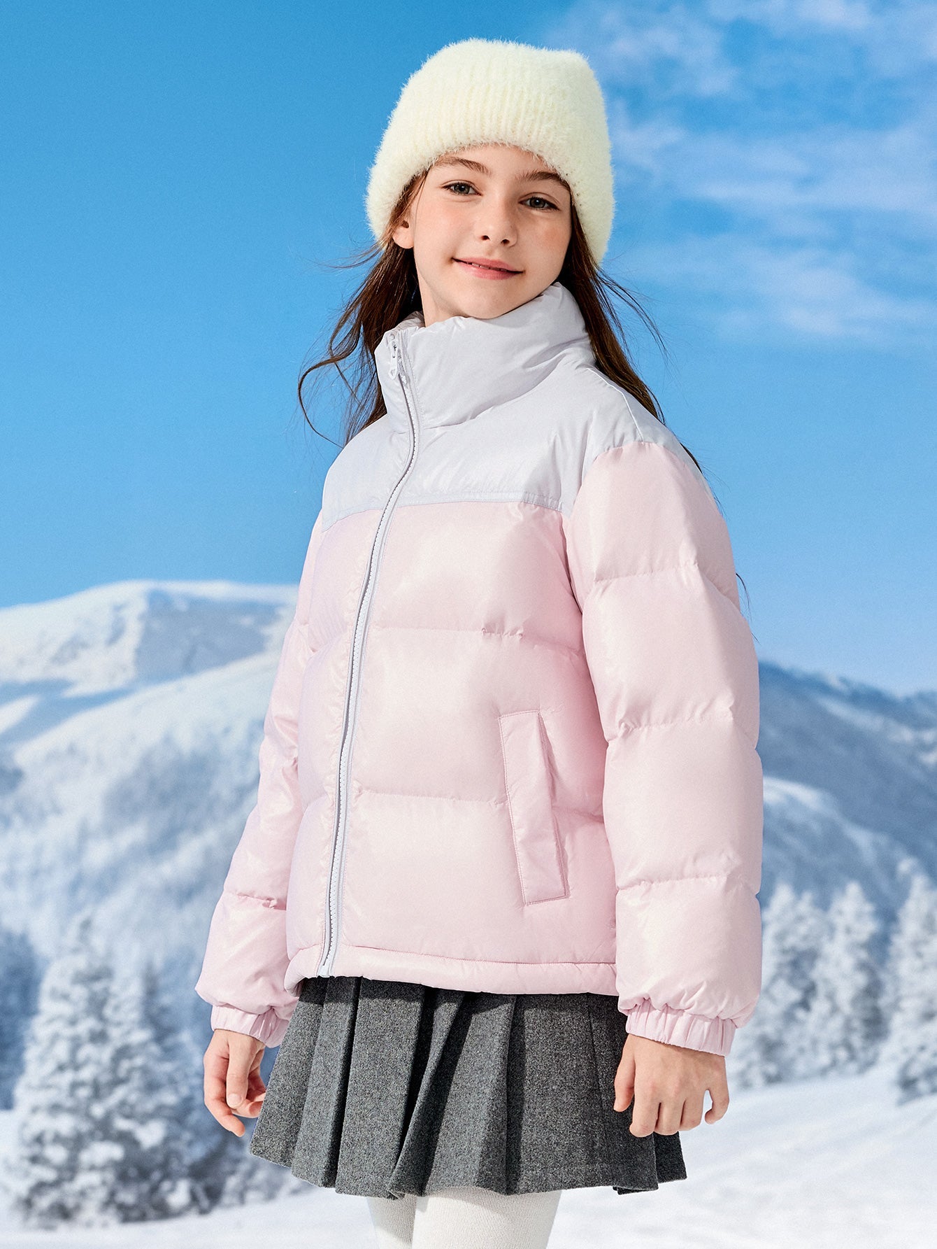 Balabala Coat Pink And Grey