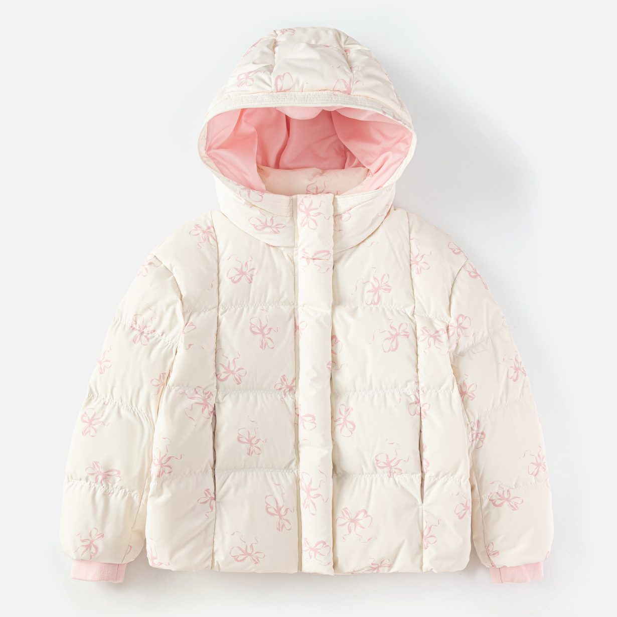Balabala Girls Hooded Puffer Jacket Off-White