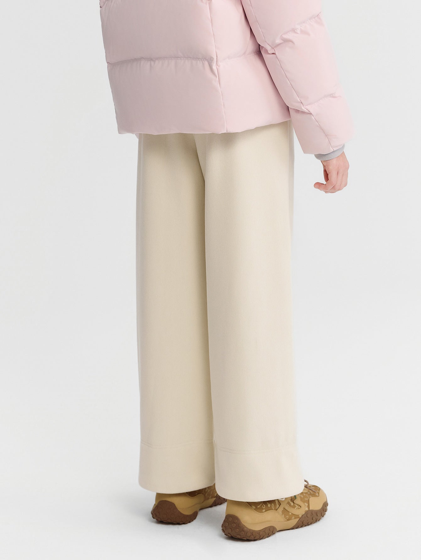 Balabala Pants Brown Plaid, Cream Corduroy