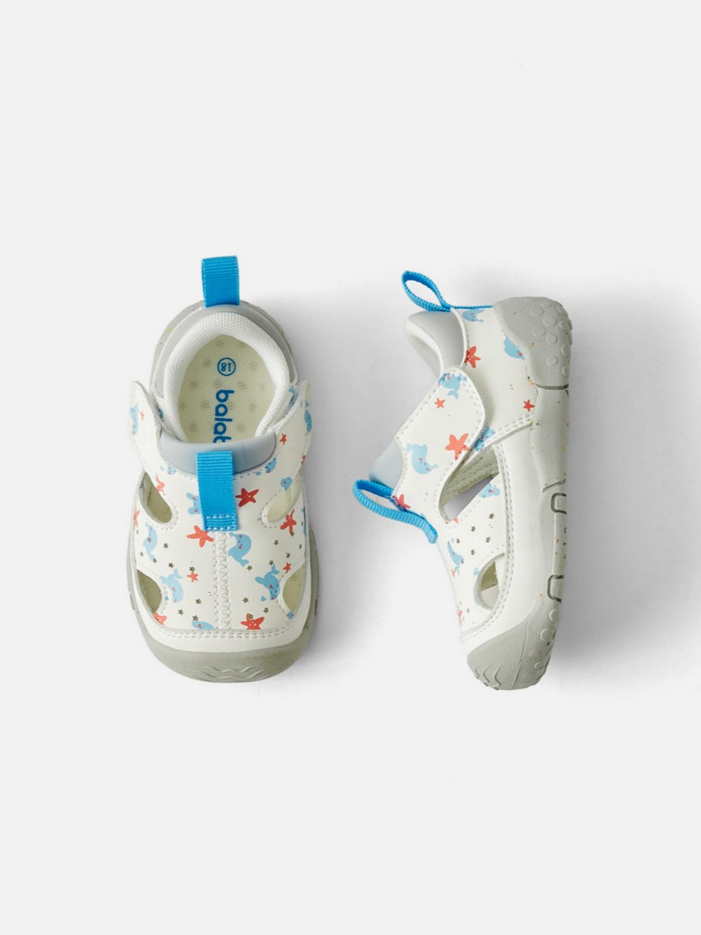 Balabala Star Print Sandals White Gray