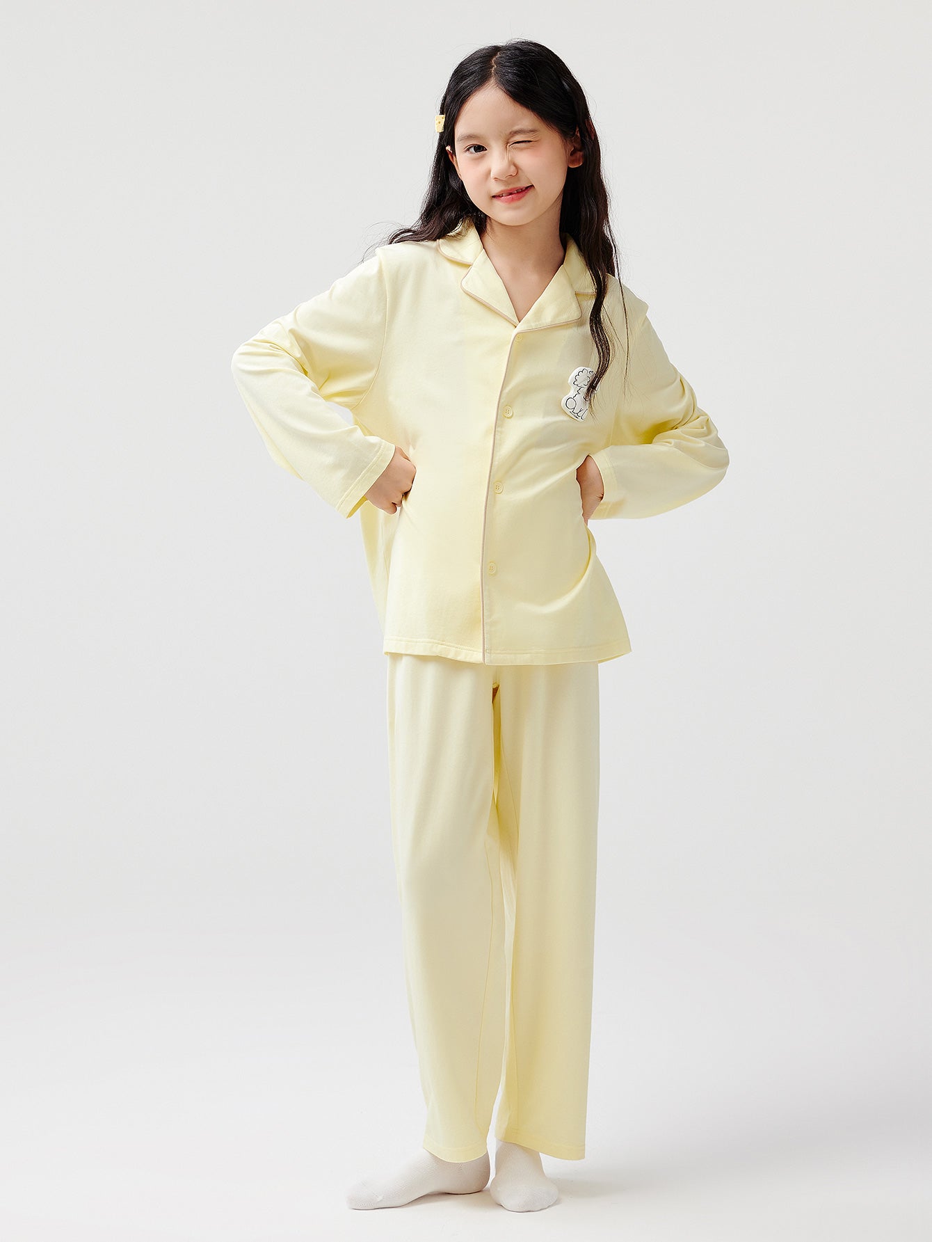 Balabala Pajama Set Light Blue, Light Pink, Light Gray