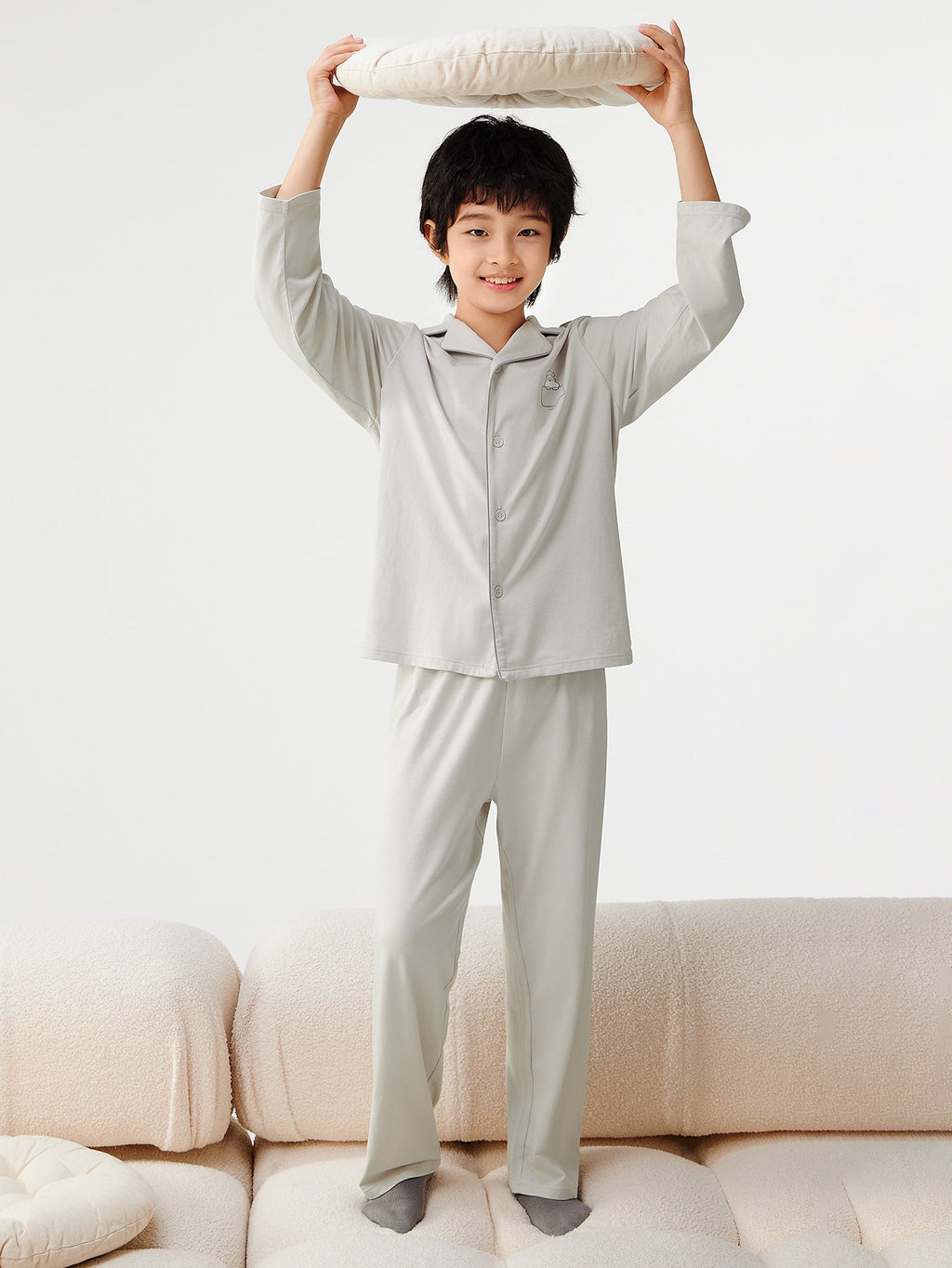 Balabala Pajama Set Light Blue, Light Pink, Light Gray