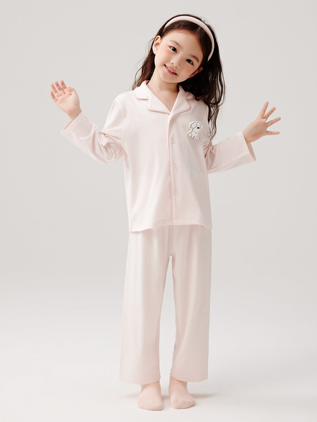 Balabala Pajama Set Light Blue, Light Pink, Light Gray