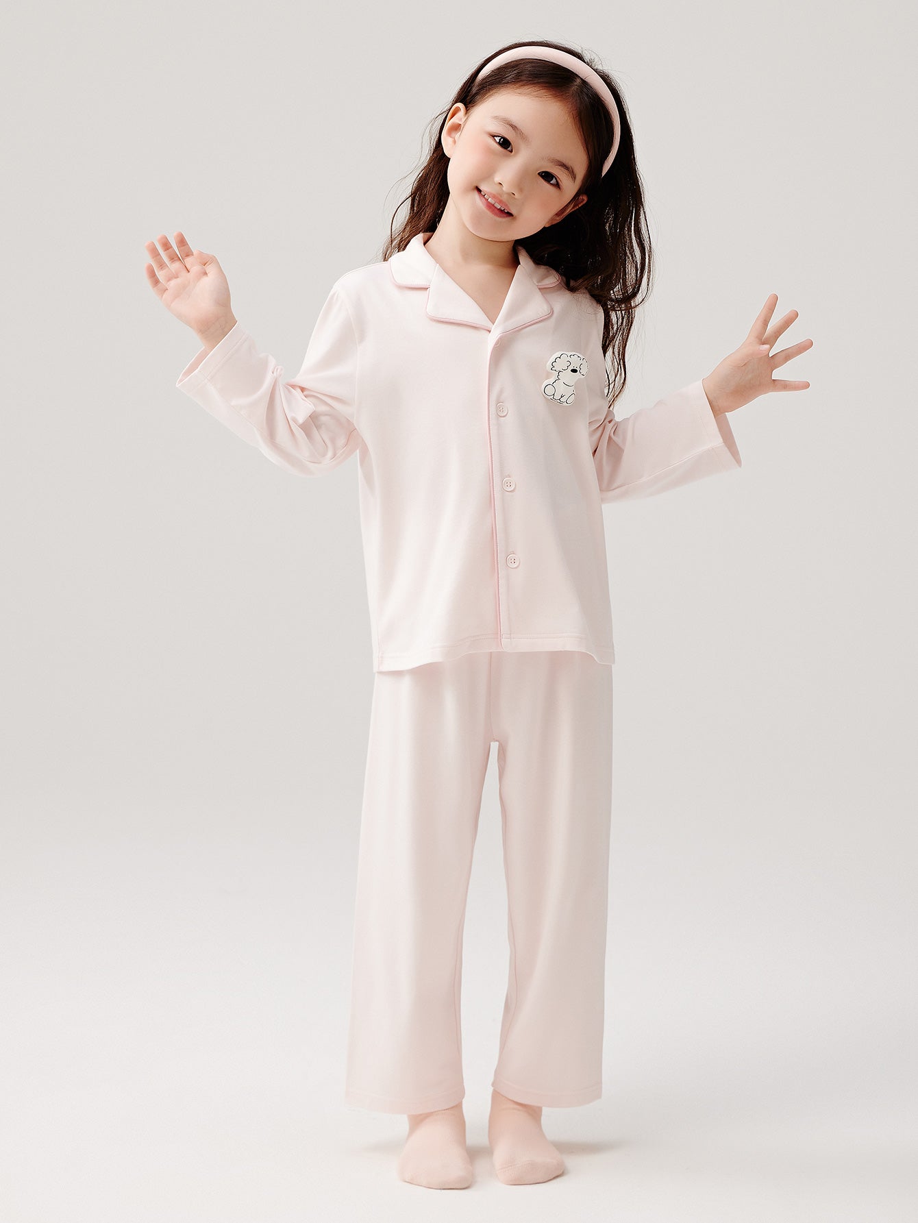 Balabala Pajama Set Light Blue, Light Pink, Light Gray