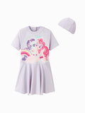 Balabala Girls Pony Swim Dress Set Purple