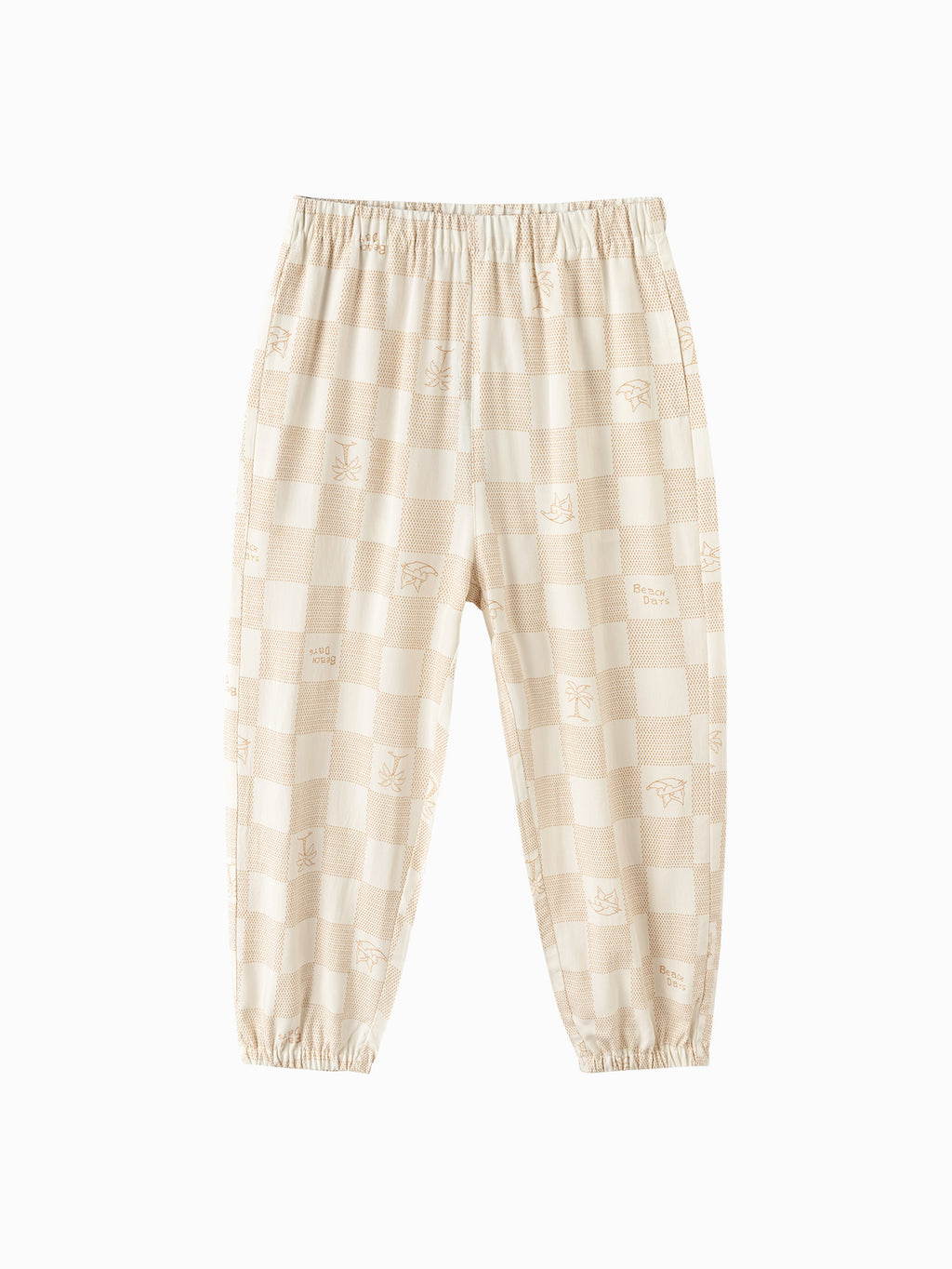 Balabala Checker Print Jogger Pants Coffee White,Red Yellow,Pink