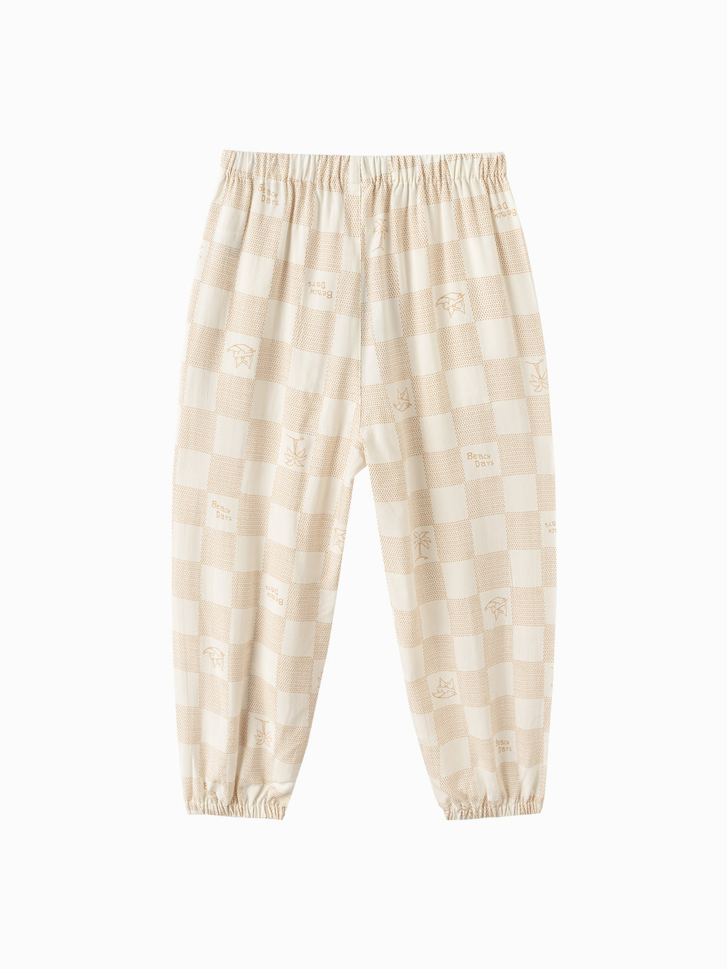 Balabala Checker Print Jogger Pants Coffee White,Red Yellow,Pink