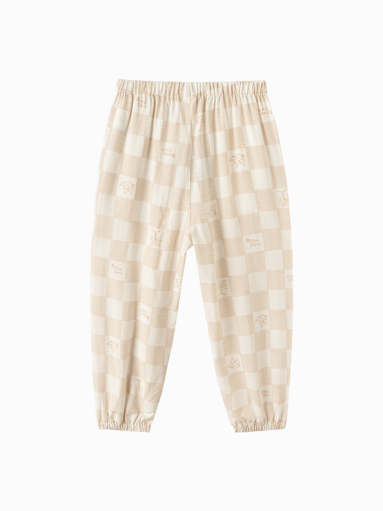 Balabala Checker Print Jogger Pants Coffee White,Red Yellow,Pink