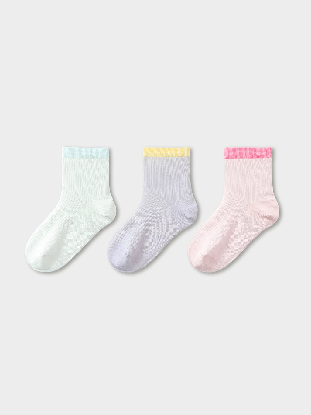 Balabala Crew Socks 3 Pack Pastel Multi Color