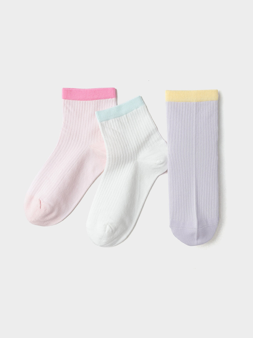 Balabala Crew Socks 3 Pack Pastel Multi Color