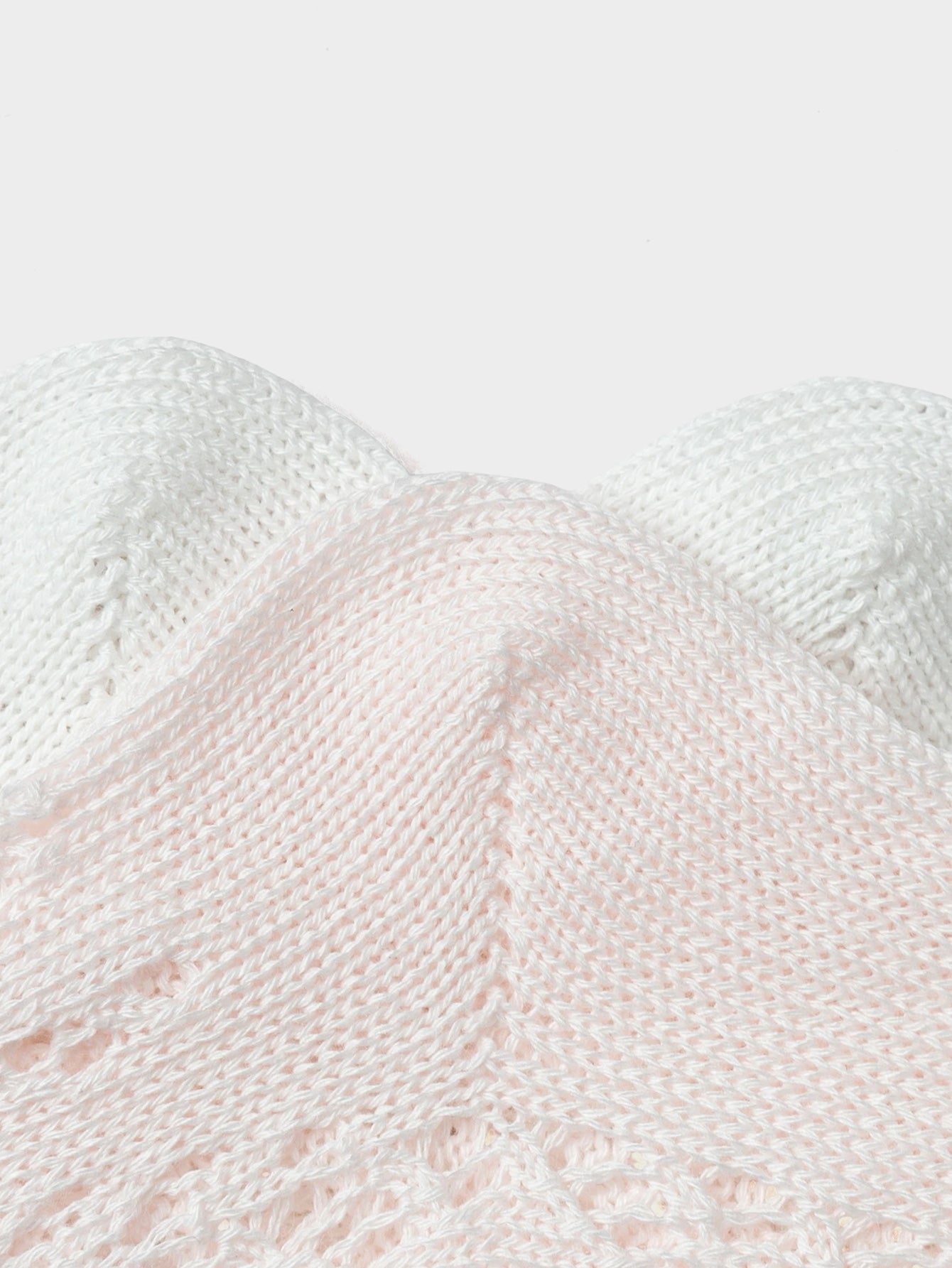 Balabala Girls Bow Knit Knee High Socks Pink White