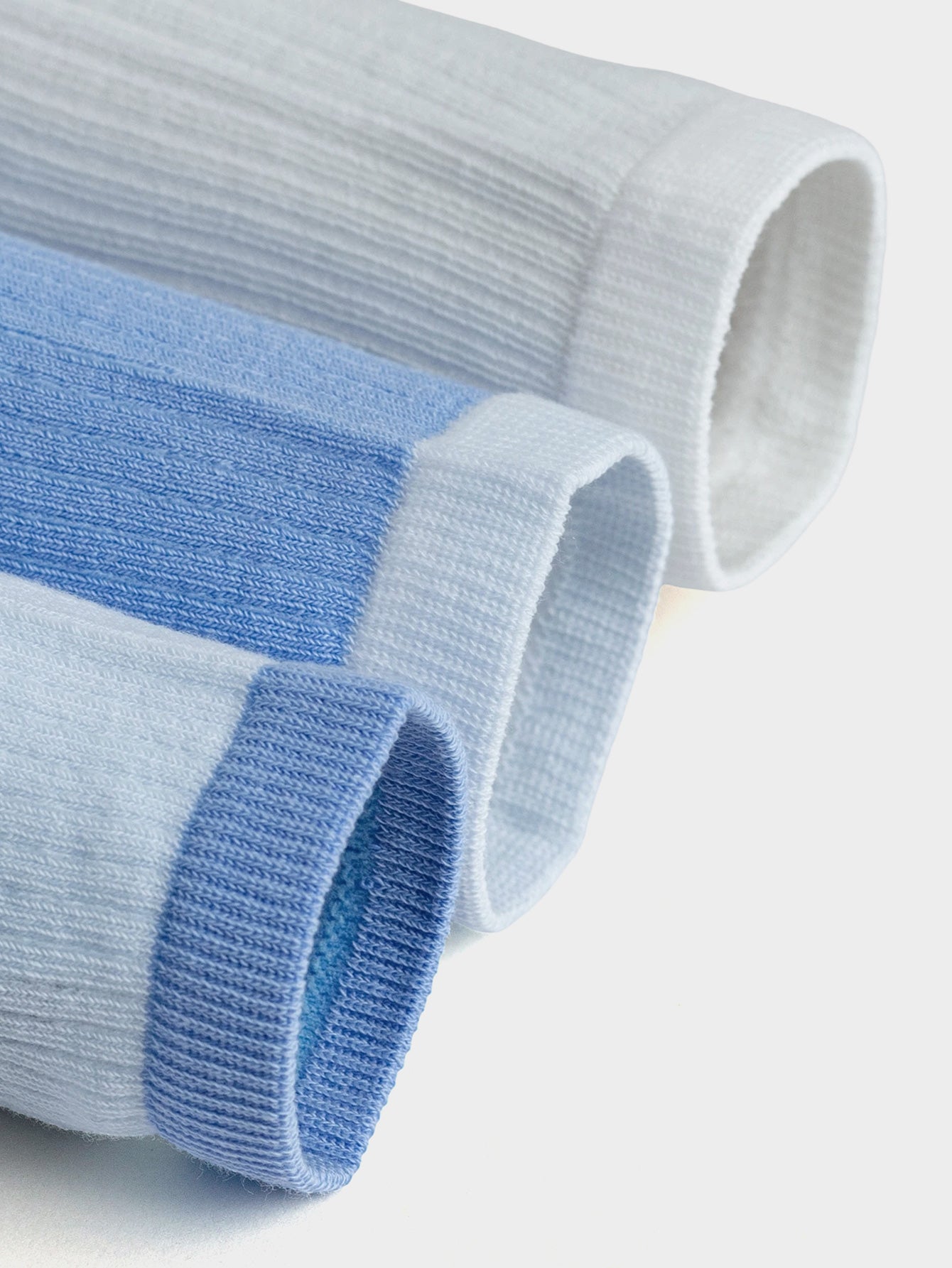 Balabala Ribbed Crew Socks 3 Pack Blue White