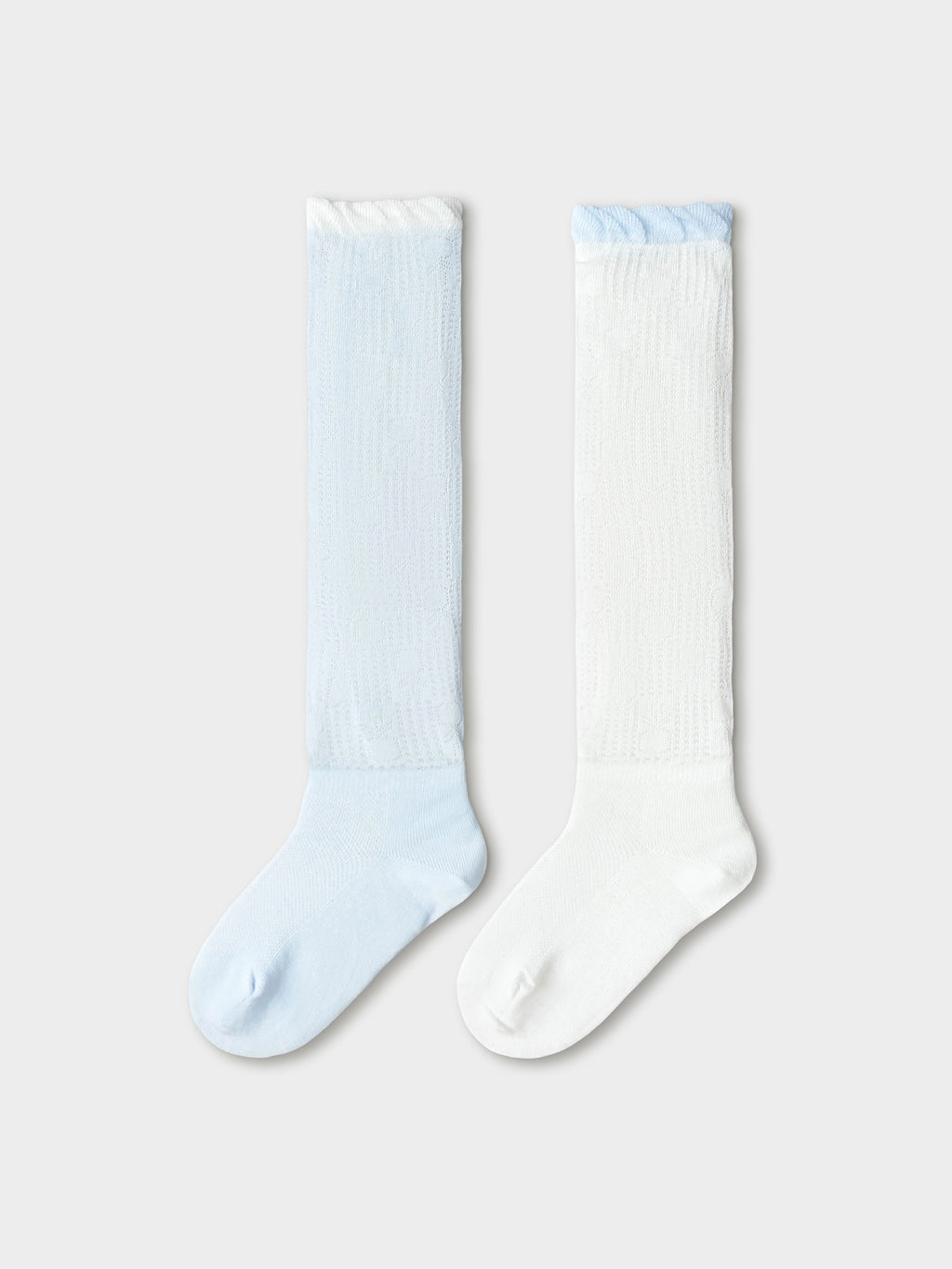Balabala Knee High Socks 2 Pack Blue White