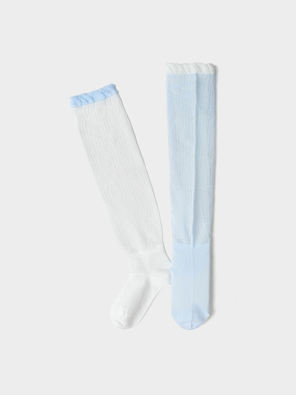 Balabala Knee High Socks 2 Pack Blue White