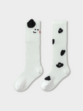 Balabala Panda Knee High Socks White Black