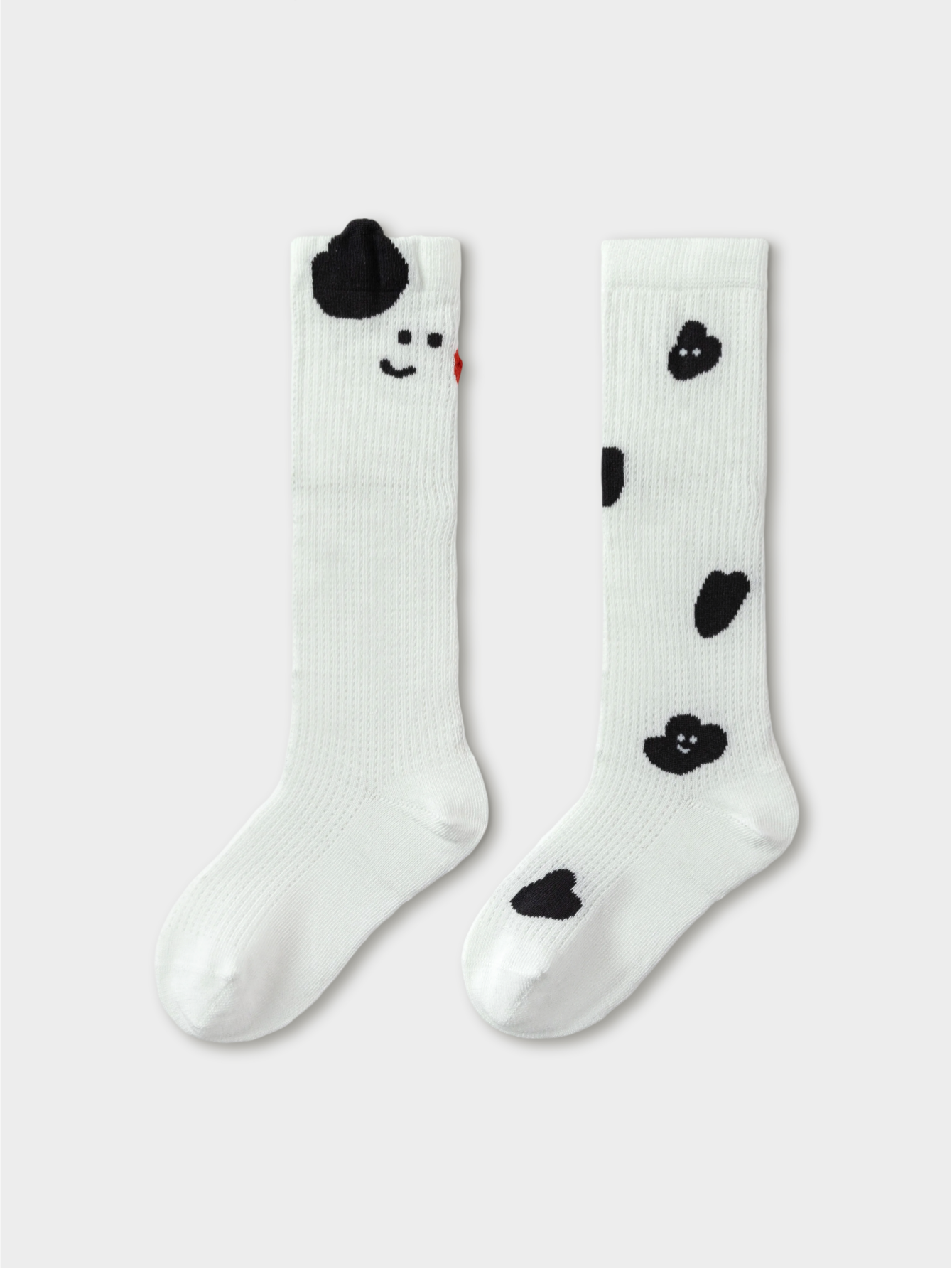 Balabala Panda Knee High Socks White Black