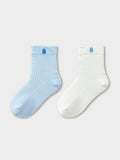 Balabala Crew Socks 2 Pack Blue White