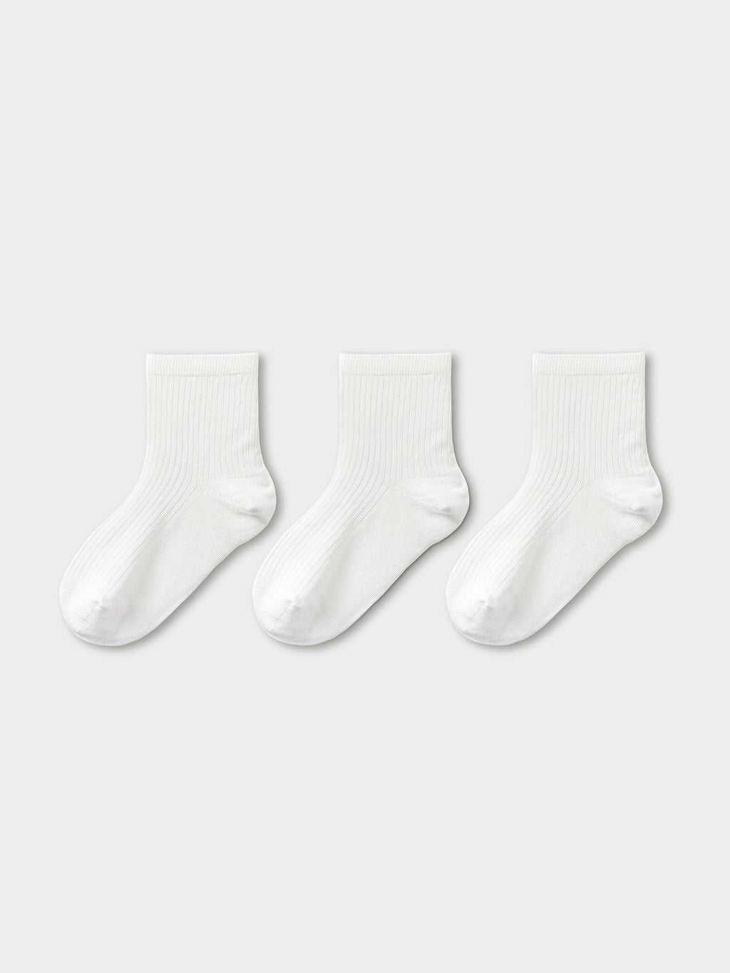 Balabala Ribbed Crew Socks 3 Pack White
