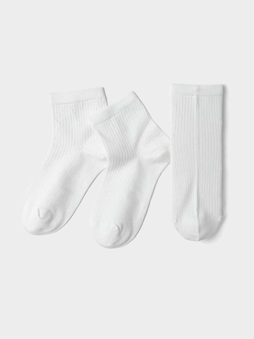 Balabala Ribbed Crew Socks 3 Pack White