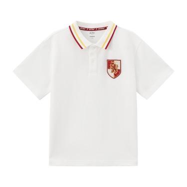Balabala Boys Crest Polo Shirt Medium Yellow,Raw White,Turquoise,Ocean Blue