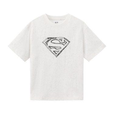 Balabala Boys Superman Graphic T-Shirt Dark Gray,White Gray